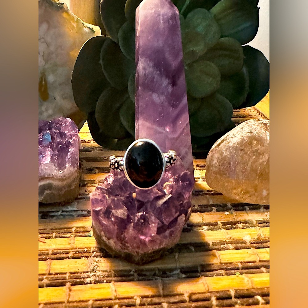 925 and black Onyx ring